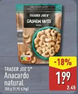 ALDI Trader Joe's anacardo natural oferta
