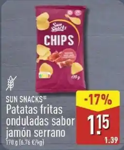 ALDI Sun Snacks patatas fritas onduladas sabor jamón serrano oferta