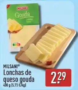 ALDI Milsani lonchas de queso gouda oferta