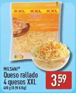 ALDI Milsani queso rallado 4 quesos xxl oferta