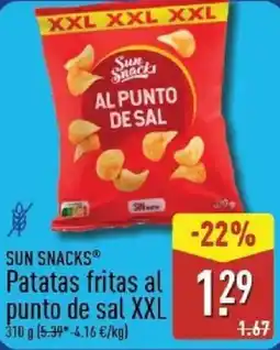 ALDI Sun Snacks Patatas fritas al punto de sal XXL oferta