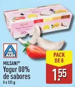ALDI Milsani yogur 00% de sabores oferta