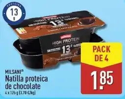 ALDI Milsani natilla proteica de chocolate oferta