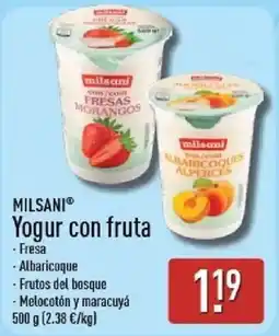 ALDI Milsani Yogur con fruta oferta