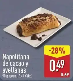 ALDI Napolitana de cacao y avellanas oferta