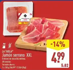 ALDI La tabla jamón serrano xxl oferta