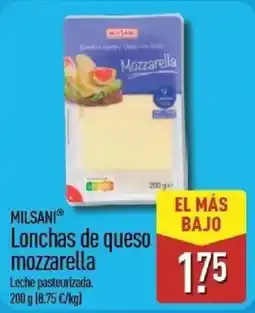 ALDI Milsani lonchas de queso mozzarella oferta