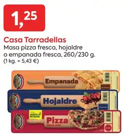 Suma Supermercados Casa Tarradellas masa pizza fresca hojaldre o empanada fresca oferta
