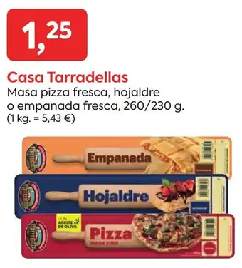 Casa Tarradellas masa pizza fresca hojaldre o empanada fresca