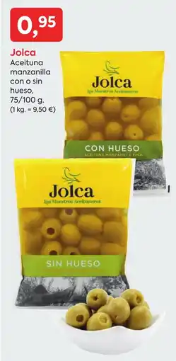 Suma Supermercados Jolca aceituna manzanilla con o sin hueso oferta