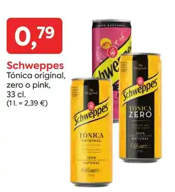 Suma Supermercados Schweppes Tónica original, zero o pink oferta