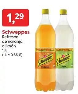 Suma Supermercados Schweppes refresco de naranja o limón oferta
