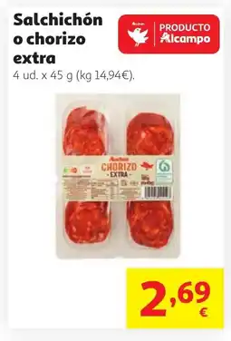 Alcampo Salchichón o chorizo extra oferta