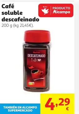Alcampo Café soluble descafeinado oferta