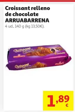 Alcampo ARRUABARRENA Croissant relleno de chocolate oferta