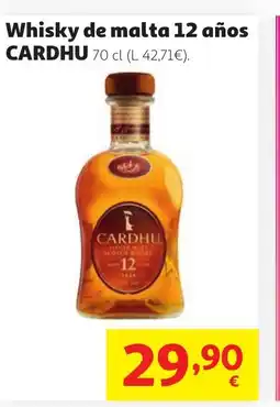 Alcampo CARDHU Whisky de malta 12 años oferta