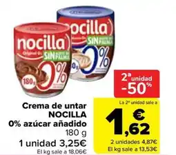 Carrefour NOCILLA Crema de untar 0% azúcar añadido oferta