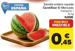 Carrefour Carrefour El Mercado sandía entera rayada oferta