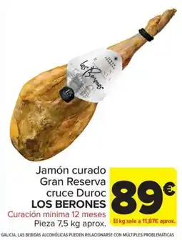 Carrefour los berones jamón curado gran reserva cruce duroc oferta