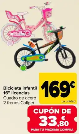 Carrefour Bicicleta infantil 16" licencias oferta
