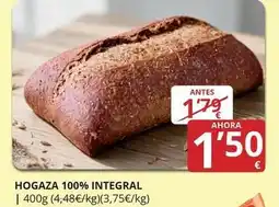 Supermercados MAS Hogaza 100% integral oferta