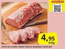 Supermercados MAS Cinta de lomo cerdo fresco bandeja familiar oferta