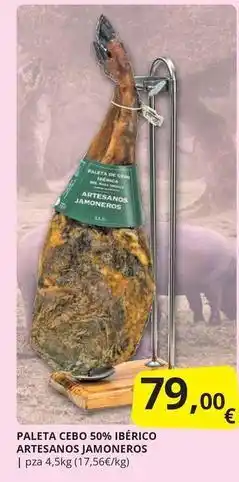 Supermercados MAS Artesanos gardel - paleta cebo 50% ibérico oferta
