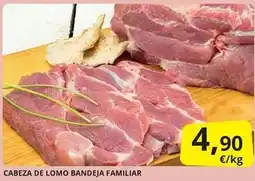 Supermercados MAS Cabeza de lomo bandeja familiar oferta