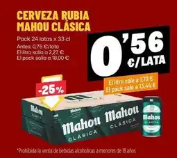 AhorraMas Mahou - cerveza rubia clasica oferta