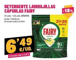 AhorraMas Fairy - detergente lavavajillas capsulas oferta