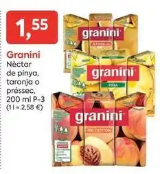 Suma Supermercados Granini - néctar de pinya, taronja o préssec oferta