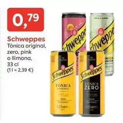 Suma Supermercados Schweppes - tònica original, zero, pink o llimona oferta