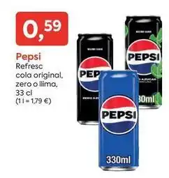 Suma Supermercados Pepsi - refresc cola original, zero o llima oferta