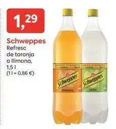 Suma Supermercados Schweppes - refresc de taronja o llimona oferta