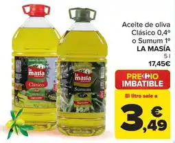 Carrefour La masía - aceite de oliva clasico 0,4 o sumum 1 oferta