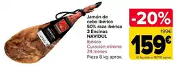 Carrefour Navidul - jamon de cebo iberico 50% raza iberica 3 encinas oferta