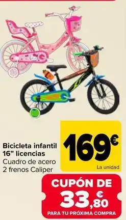 Carrefour Bicicleta infantil 16 licencias oferta