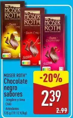 ALDI Moser roth - chocolate negro sabores oferta
