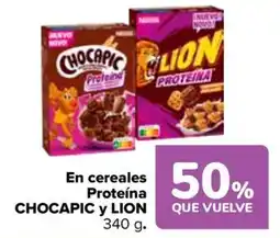 Carrefour CHOCAPIC y LION En cereales Proteína oferta