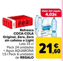 Carrefour COCA-COLA Refresco Original, Zero, Zero sin cafeína o Light oferta