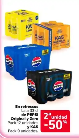 Carrefour PEPSI En refrescos de Original y Zero oferta