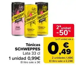 Carrefour SCHWEPPES Tónicas oferta
