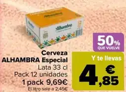 Carrefour ALHAMBRA Cerveza Especial oferta