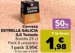 Carrefour ESTRELLA GALICIA Cerveza 0,0 Tostada oferta