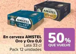 Carrefour AMSTEL En cerveza Oro y Oro 0,0 oferta