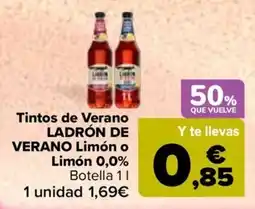 Carrefour LADRÓN DE VERANO Tintos de Verano Limón o Limón 0,0% oferta