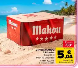 Carrefour MAHOU Cerveza 5 Estrellas oferta