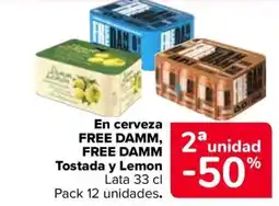 Carrefour FREE DAMM En cerveza Tostada y Lemon oferta