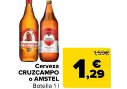 Carrefour CRUZCAMPO o AMSTEL Cerveza oferta