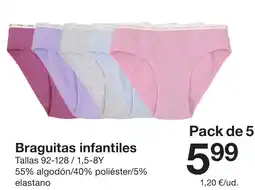 Zeeman Braguitas infantiles oferta